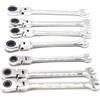 Elecbee Set di chiavi combinate da 7 pezzi, 6 mm-12 mm flessibile a testa girevole a cricchetto chiave combinata chiave per garage strumento metrico