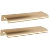 zcru004 Maniglia Invisibile Lega di Alluminio Maniglia per Mobili Pomelli per Porta Maniglione da Cucina Pomolo per Porte Tiretti Manopole di Armadio Oro Champagne 2 Pezzi (Overall length 600mm)