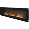 Ipp BIOCAMINO RAME180 180CM X 49CM, NERO OPACO CON LA CORNICE FRONTALE NERA SEMI-LUCIDO