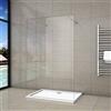 AICAit Parete Per Doccia Walk In Vetro 8mm Temperato Trasparente Anticalcare 120x200 cm con Doppia Barra Stabilizzatrice 90 cm Tagliabile