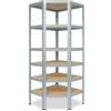 shelfplaza® 180x60x30cm HOME scaffale angolare metallo carichi pesanti zincato 6 ripiani/Scaffale metallo 145kg capacità carico/Mensola scaffale angolare/Scaffali in metallo per garage