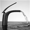 SJQKA Rubinetto Bagno Lavabo Cascata Nero, Bagno Cascata Rubinetto Lavabo E Fredda E Calda Regolabile Miscelatore Da Lavandino (Nero - Corto)