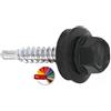 KLIMAS Viti per trapano con rondella EPDM 4,8 х 19 mm, 250 pezzi RAL: 7016 (grigio antracite) - Galv zincato viti per lamiera trapezoidale WSB per il fissaggio di lamiera con sovrapposizione