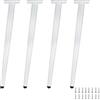 LRYELWA 4 Pezzi Piedini in Metallo per Mobili e Divani,Gambe Regolabili per Tavolo,Piedi di Supporto Conicità Obliqua per Sedia Scrivania Cucina Gabinetto Armadietti,Con Viti (20cm,Bianco)