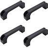 MroMax Maniglia quadrata in plastica rinforzata 120 mm distanza tra i fori per armadietti credenze porte colore nero 4 pezzi 120mm