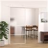 DJEKA Porta Scorrevole in Vetro ESG e Alluminio, Esterno Muro o Da Interno, 90x205 cm Bianca