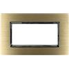 puntoluceled Placca Placche Alluminio Metallo Satinato Ossidato Compatibile con Bticino Living Light Serie completa copri interruttore disponibili Nero, Oro, Marrone, Silver (4 POSTI, ORO SATINATO)