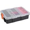 Zerodis Cassette Porta Attrezzi, Utensili Pesanti Scatola di Immagazzinaggio 11 Slot Due Strati Custodia per Componenti, Organizzatori di Utensili, Nero e Arancione