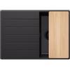 PRIMAGRAN Lavello da Cucina Tutto Nero 70x50cm, Lavandino da Cucina a 1 vasca + Sifone Classico + Tagliere, Lavabo da Cucina Incasso al mobile 40cm - Copenhagen