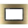 puntoluceled Placca Placche Alluminio Metallo Satinato Ossidato Compatibile con Bticino Living Light Serie completa copri interruttore disponibili Nero, Oro, Marrone, Silver (3 POSTI, ORO SATINATO)