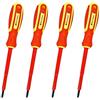 LEDLUX 4 Pezzi Cacciavite Isolato a Croce,Cacciavite A Stella Per Elettricista,Lama Isolante,Misura PH1 4X100mm