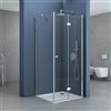 doporro Box Doccia 75x90x190cm, Cabina Bagno Angolare con Porte Girevoli a 180° Vetro di Sicurezza ESG Vetro Trasparente R27