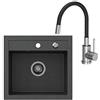 VBChome - Lavello da cucina, 50 x 47 cm, colore Nero