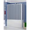 GRANISUD Sopravasca Box Vasca in PVC 2 lati 70 x 170 cm H 150 cm mod. GALATEA, Bianco, box doccia con apertura centrale angolare due ante a soffietto, reversibile, riducibile