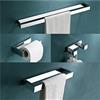 TNOMS Set di 4 pezzi di accessori per il bagno, set di barre portasciugamani cromate, set di accessori per il bagno in acciaio inox a parete, 60 cm