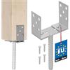 KOTARBAU® Supporto per pali 0-165 mm Staffa Regolabile per Pali per Recinzioni Legno Ancoraggio Pali Staffe a U Fissaggio Pali Legno Staffe per Travi in Legno Argento Zincata