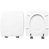 HYDRO HOME Copriwater Ideal Standard Cantica Compatibile, Tavoletta Wc In Legno Rivestito In Poliestere Con Cerniere Regolabili,Asse Wc Colore Bianco MADE IN ITALY