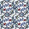 Cerames Pinar - Rivestimenti turchi colorati, 1 confezione - 0,48m2 (12 pezzi), piastrelle in ceramica Iznik con motivo, 20x20, ideali per la cucina o il bagno.