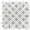 generic (5 piastrelle) Mosaico marmo pietra naturale Flower Carrara - argento antico marmo mosaico marmorizzato per pavimenti pareti bagno WC docce cucina specchi piastrellati rivestimento vasca da bagno