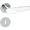domino Maniglia per porta BB-Buntbart Set rosetta rotonda maniglia per porta ufficio, cantina e porta interna, accessori per porta in Znal, cromato/bianco
