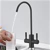 ZPSPZ Rubinetto Cucina Osmosi Bevanda Dritta Acciaio Inossidabile Doppio 1/4 Pollici Rubinetto Per Depuratore D'Acqua-Nero