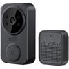 RANRAO Videocitofono senza fili, con telecomando WiFi intelligente, con audio bidirezionale e citofono vocale (nero)