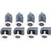 Fdit 8 x Twin Shower Door Rollers Pulegge Ruote Runners Bagno Rullo porta scorrevole di ricambio(Single wheel)