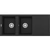 Elleci Lavello Incasso Easy 500 2 Vasche con gocciolatoio 116x50 Granitek (40 Nero Full Black)