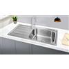 Omeere, 100 x 50, lavello da cucina, in acciaio inox 304, spessore del materiale: 0,8 mm, lavello, lavello da incasso, rettangolare, 1 vasca, XXL 50 x 40 cm (superficie laterale sinistra)