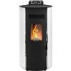 STUFE A PELLET ITALIA Boston 9 KW - Stufa ad Aria Ventilata Efficienza 91% Scalda 80m² Autonomia 21H Programmabile 5 Velocità e Potenze Garanzia 24 Mesi Bianco