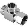 Nikou Deviatore a 3 Vie - Raccordo per Tubo Flessibile Tee 1/2 Connettore a Forma di T in Ottone Cromato per Tubo valvola angolare, Braccio Doccia Bagno, Rubinetto Toilette spruzzatore Bidet