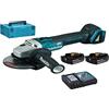 Makita DGA504RFJ, smerigliatrice angolare, 125 mm + 2 batterie da 18 V 3 Ah, agli ioni di litio + custodia Makpac, Blu