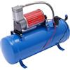 KumuJ Compressore d'aria da 12 V con serbatoio da 6 l, set di compressori d'aria, 90 - 120 psi, pressione di lavoro, sistema di compressore d'aria integrato per treno, gonfiaggio di pneumatici, camion, SUV,
