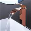 XDSMB Rubinetto a Cascata per Lavabo Alto, Monoforo Caldo E Freddo Rubinetto Bagno Alto, Miscelatore Monocomando,oro Rosa,alto