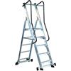 Svelt Scala Professionale per Utilizzo Intensivo con 2 Ruote, Corrimano, Pianetto e Piattaforma, Moby (5 Gradini)