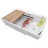 PRIMAGRAN Lavello da Cucina Bianco 78x53cm, Lavandino da Cucina a 1 vasca + Sifone Classico + Accessori, Lavabo da Cucina Incasso al mobile 80cm - Oslo Max