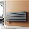 SUNXURY Radiatore di design a pannello, 465 x 1200 mm, orizzontale, a doppio strato, con connettore laterale multiblocco, antracite, radiatore da bagno