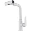 ZPSPZ Miscelatore Cucina con Doccetta Estraibile Bianco, Rubinetto Lavello Cucina Modalità Cascata Girevole 360° 4 Funzioni Bocchetta Ottone Miscelatore Lavello Cucina-Bianco