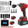 Dopa Avvitatore ad Impulsi Trapano Pistola con 2 Batterie da 68V 6AH 3000 Giri 500NM con Luce LED e Accessori