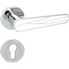 domino SNAP-R M6/White - Maniglia per porta d'ufficio, cantina e porta interna, in Znal, cromato/bianco