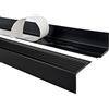 Quest Profilo per bordi scale - Profilo angolare in PVC autoadesivo, Paraspigolo - Strisce antiscivolo per gradini - PMW 48x42mm, nero, 150cm