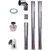 Outas Stufa a pellet in acciaio inox 80 mm tubo di scarico AISI 304 2x1m Dritto canna fumaria gomito a 90 ° Tee tappo di pulizia Giunto connettore rosetta Tenditore per 80-150mm Calore resistente tubo