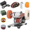 RSPPPJQ Mini levigatrice a nastro elettrica, levigatrice elettrica da banco, levigatrice, lucidatrice, affilacoltelli a 7 velocità regolabili for la lavorazione del legno fai da te, fabbricazione di coltelli