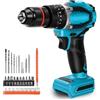 WingFly Trapano Avvitatore Compatibile con Makita 18V, 60 N.m Max, 2 Marce, Coppia su 20 + 3 Livelli, Trapano Percussione a Batteria con Accessori (Senza Batteria)