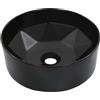 vidaXL Lavandino con Foro di Scarico a Diamante Moderno Elegante Lavello Lavabo Arredo Bagno Sanitari 36x14 cm in Ceramica Nero