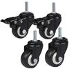 LLPEIJIE026 4 Pcs Ruota Girevole Con Perno Filettato M8/M10 x 25 Mm Ruote Girevoli Resistenti Ruote Di Industriali,Ruote In Poliuretano Silenzioso, Carico 120kg,Per Carrelli/Tavoli,1.5 Pollice(M10)