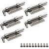 MroMax - Chiavistello a molla, in acciaio INOX, 93 x 24 mm, MRO191028L-0137, Piccolo-argento-destra acciaio inox 56x18mm, 5Pcs