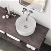 GT-LUX Lavabo lavandino lavello da appoggio in ceramica bianca quadrato | rotondo ovale (Rotondo YT1350)