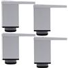ZHUOZ1T Set di 4 Piedini per Mobili Regolabile,Gambe per Divano,Metallo Cabinet Piede,Gamba per Mobile TV,Lega di Alluminio Piedini per Mobile da Cucina,Argento,Piastra di Montaggio Triangolare(10cm)