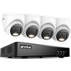 ANNKE 3K Lite Sistema di Sicurezza per Esterni con Rilevamento IA Persone/Veicoli, DVR 8 Canali e 4 1080P Telecamere da Esterno con Smart Dual Light e Visione Notturna a Colori, senza Disco Rigido
